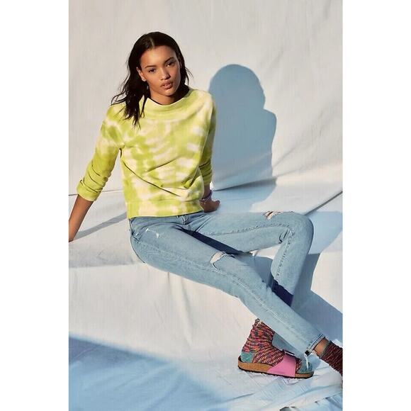 Pilcro And The Letterpress Anthropologie Elayna‎ Sweatshirt Top Yellow Medium - Picture 2 of 12